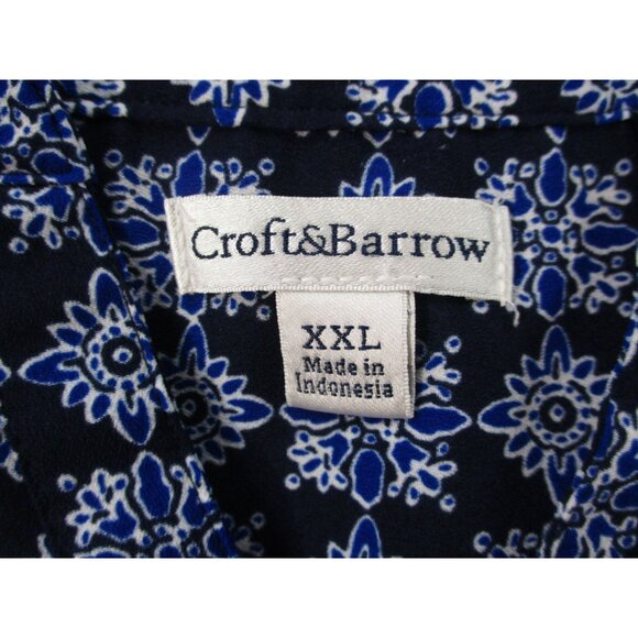 Croft&Barrow Blue Floral Sleeveless Plus Size Blouse Top XXL Indonesia - Picture 3 of 8